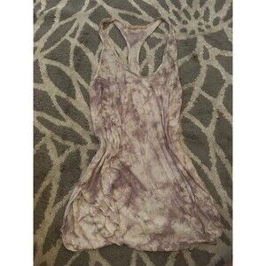 Purple and White Tie Dye Racer Back Tank Top